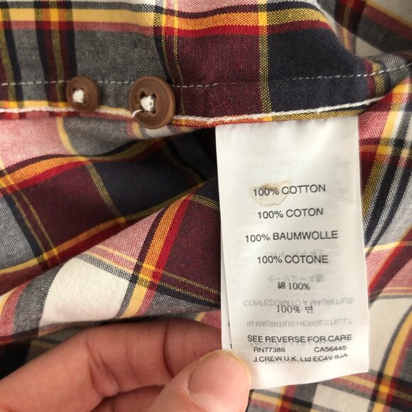 J. Crew Red, Blue, & Cream Plaid Shirt, Medium - Picture 5 of 8